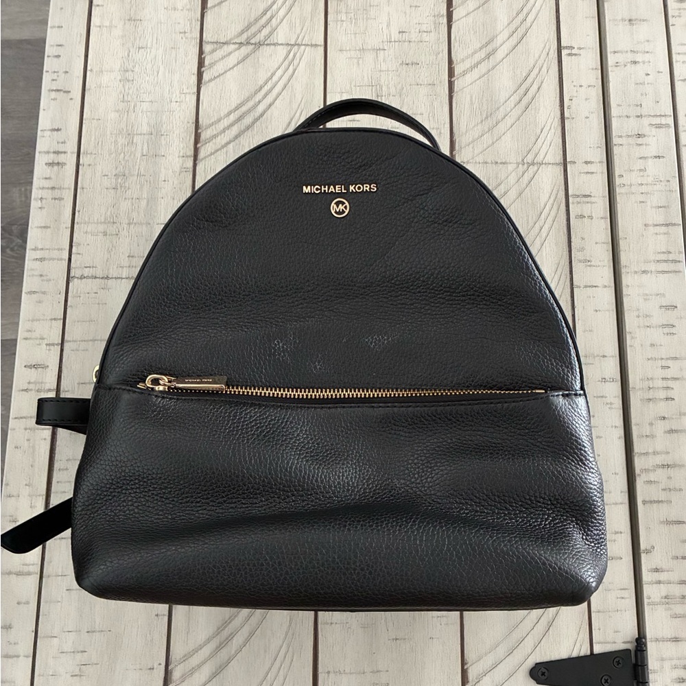 Michael Kors Black Dome Backpack with Elegant Design